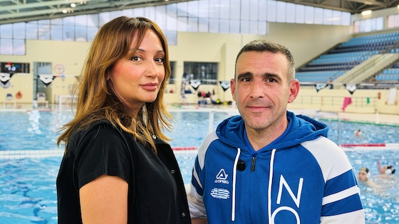 O προπονητής του water - polo NOA, Βασίλης Κουντουράκης στην κάμερα του e-evros.gr
